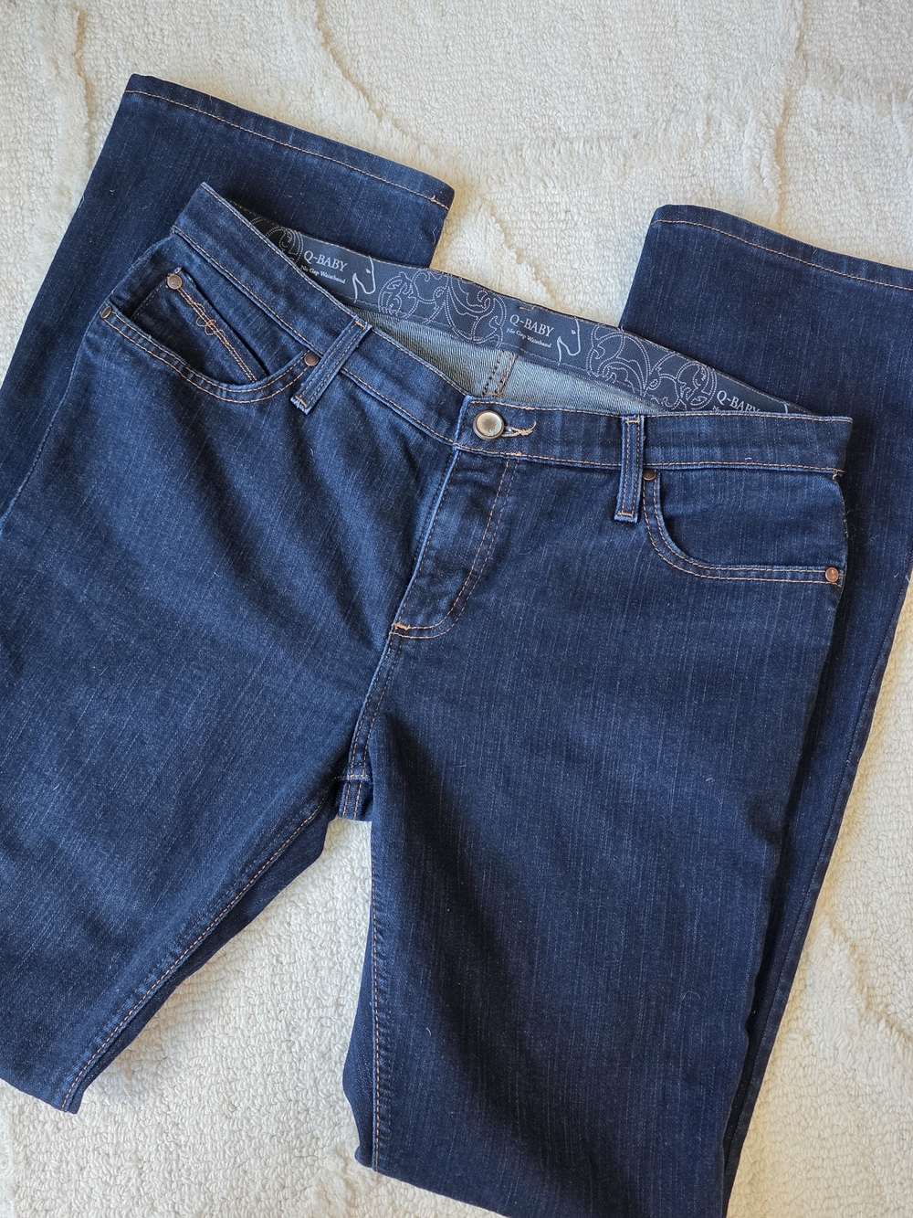 Women's Dark Blue Bootcut Jeans - Picture 2 of 15